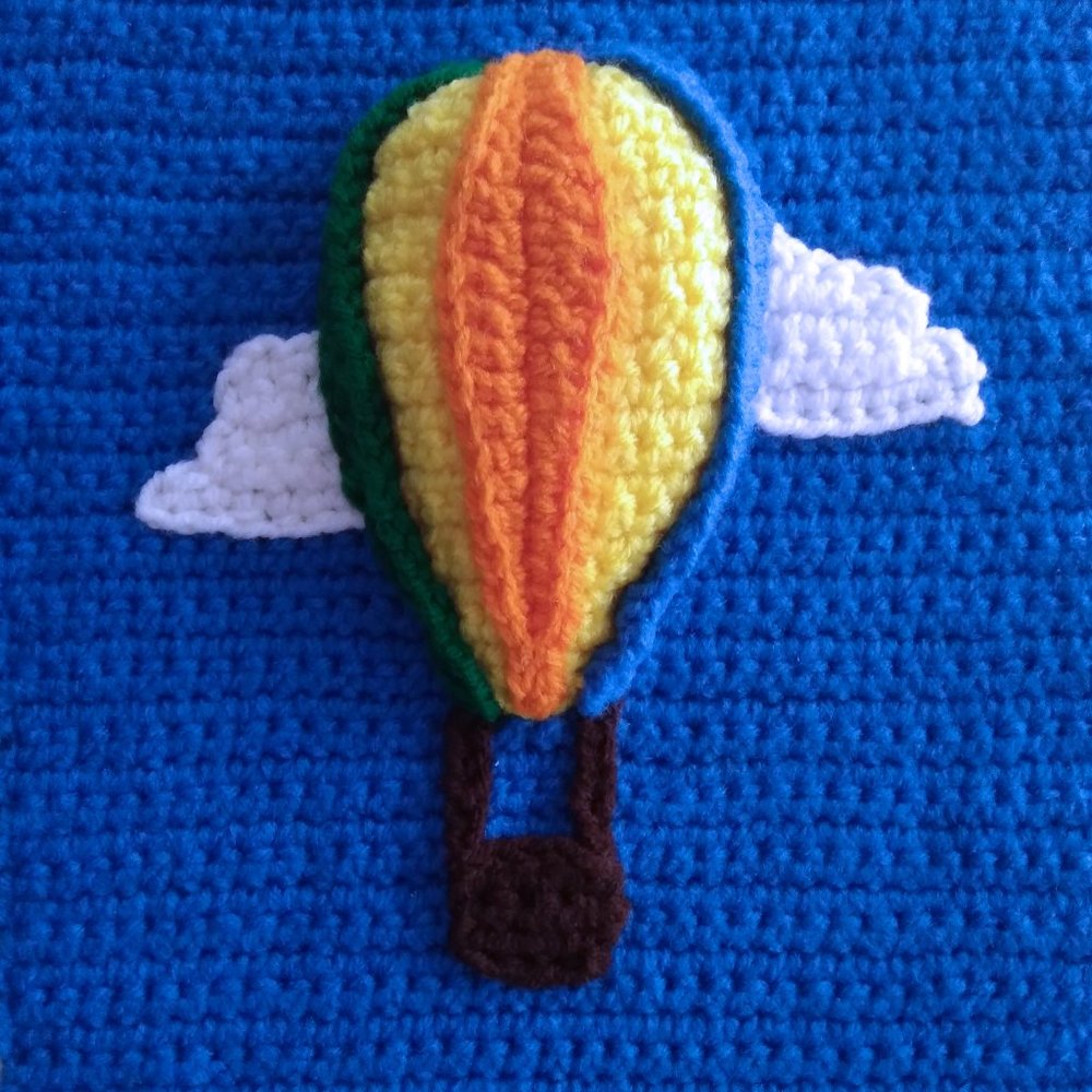 3D Crochet Art - Hot Air Balloon ONLY ONE MADE Children's Room